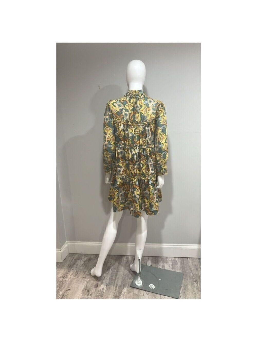 Cinq a Sept Brady Paisley Ruffle Tiered Babydoll Dress Size 6 - Picture 14 of 16